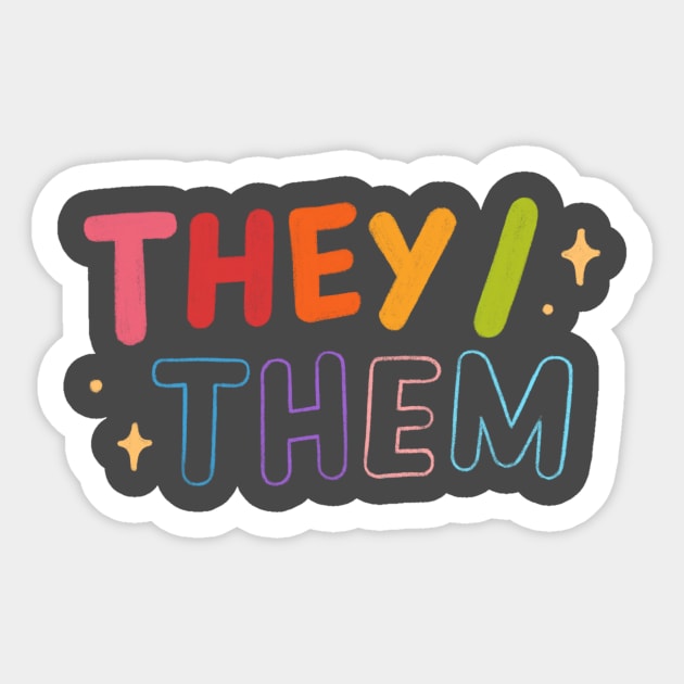 they/them pronouns Sticker by Bayou Beginnings